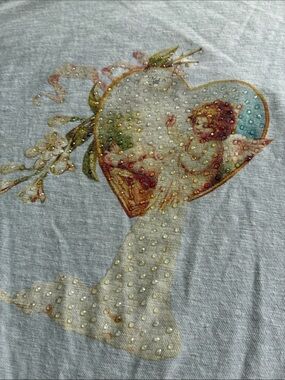 Boys Lie Angel Heart Art Print in Cream, Pink, Blue and Gold